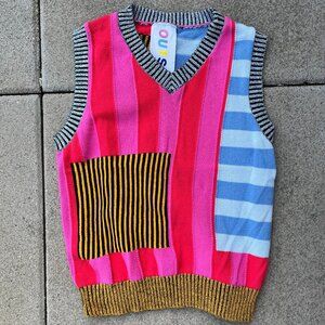 Vibrant Striped V-Neck Sweater Vest